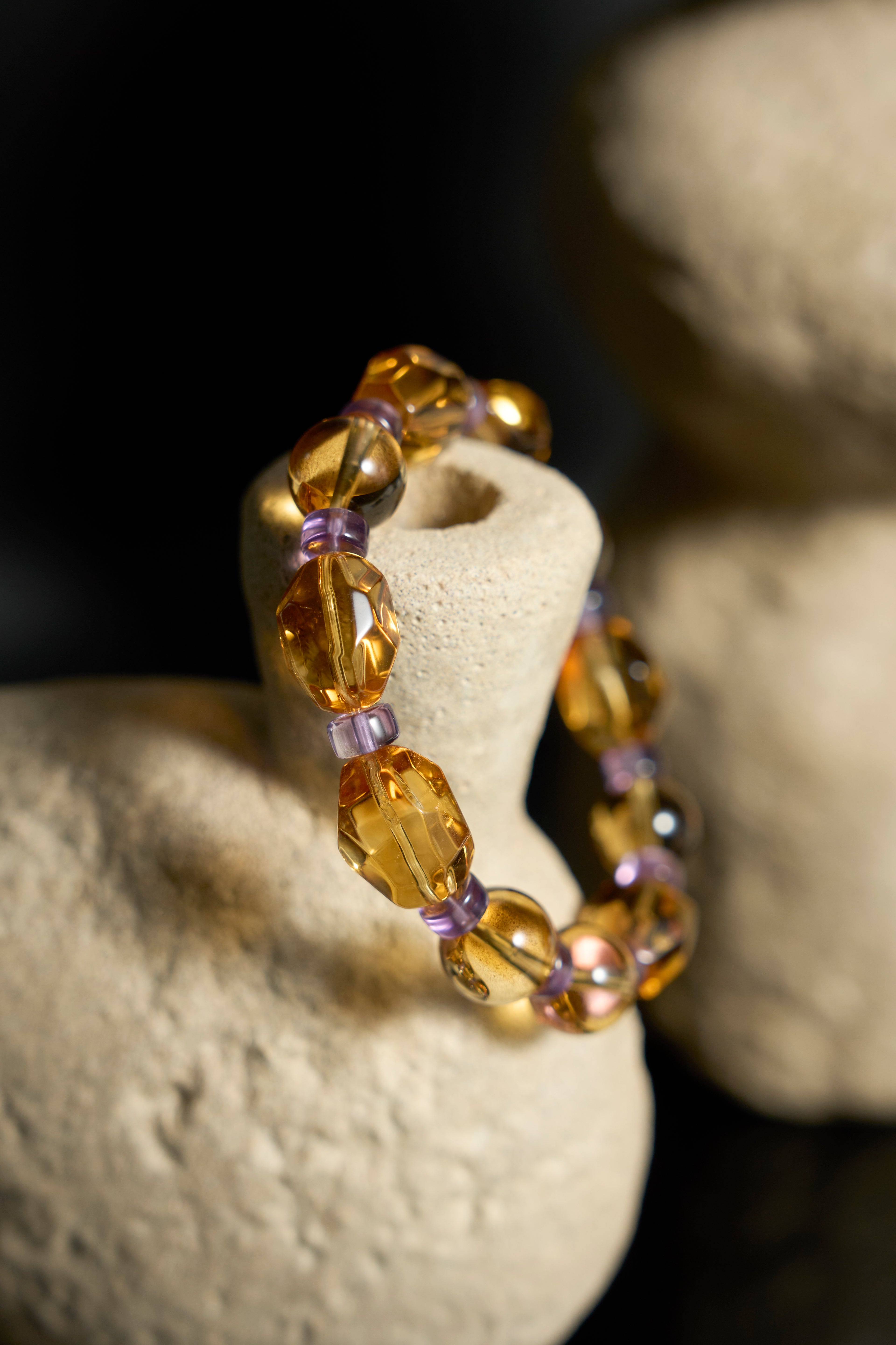 黃水晶-紫水晶手鐲