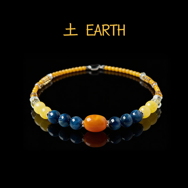 復古琥珀藍晶石項鍊