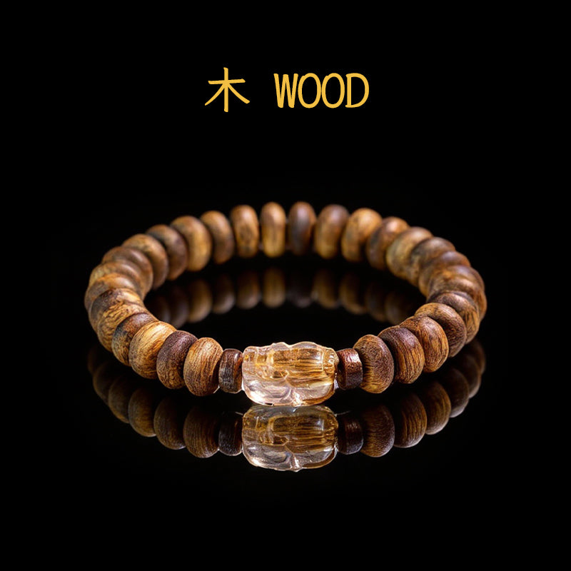 金貔貅發晶沉香手鍊